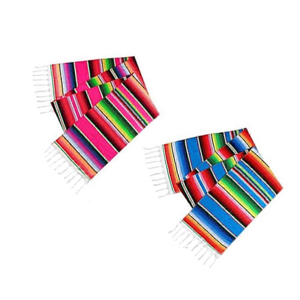 Mexico Table Cloth Cotton Table Runner for Decor 2Pcs
