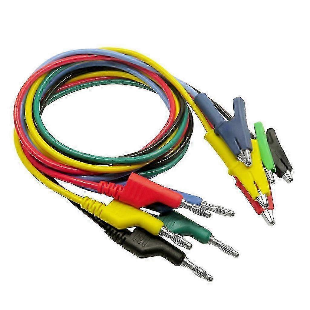 Colour-Coded 120cm Banana Alligator Cables