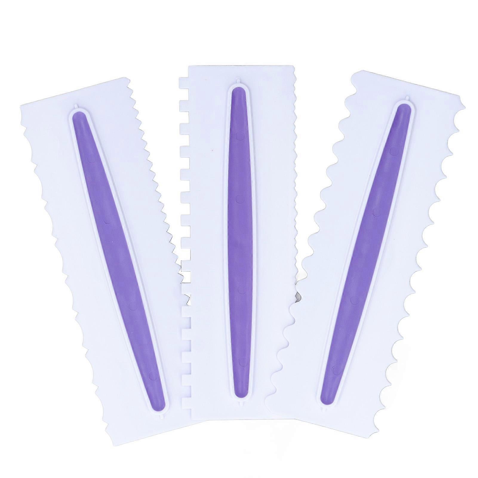 3Pcs Cake Scraper Premium Plastic Durable Glossy Surface Easy Operation Icing Smoother