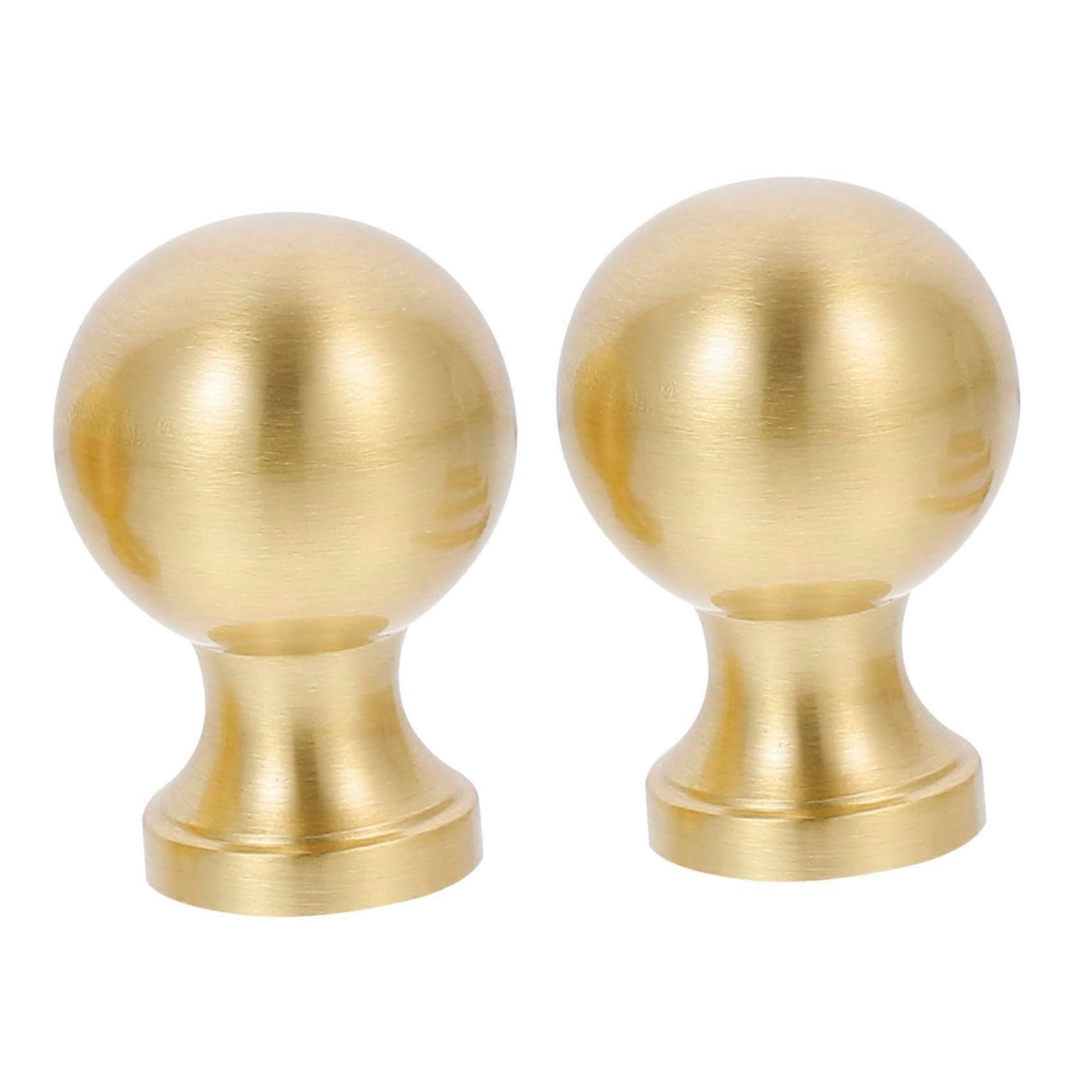 Gold Cabinet Knobs 2pcs Elegant Round Drawer Pulls with Single Hole for Kitchen Closet Bedroom