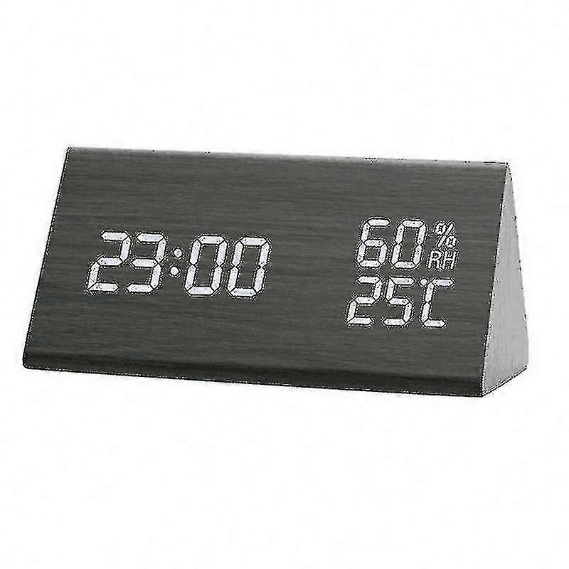 Digital Alarm Clock, Table Clock with LED Display, Date Function & Voice Control, Black, 1 Piece
