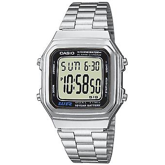Casio digital watch for Unisex Digital Quartz with a stainless steel bracelet A178WEA-1AES