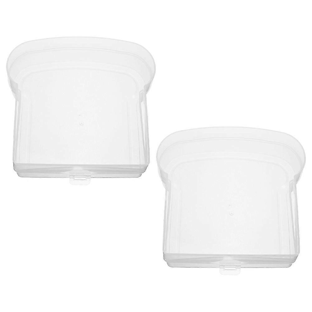 Sandwich Storage Boxes Transparent Bread Containers for Storage 2Pcs