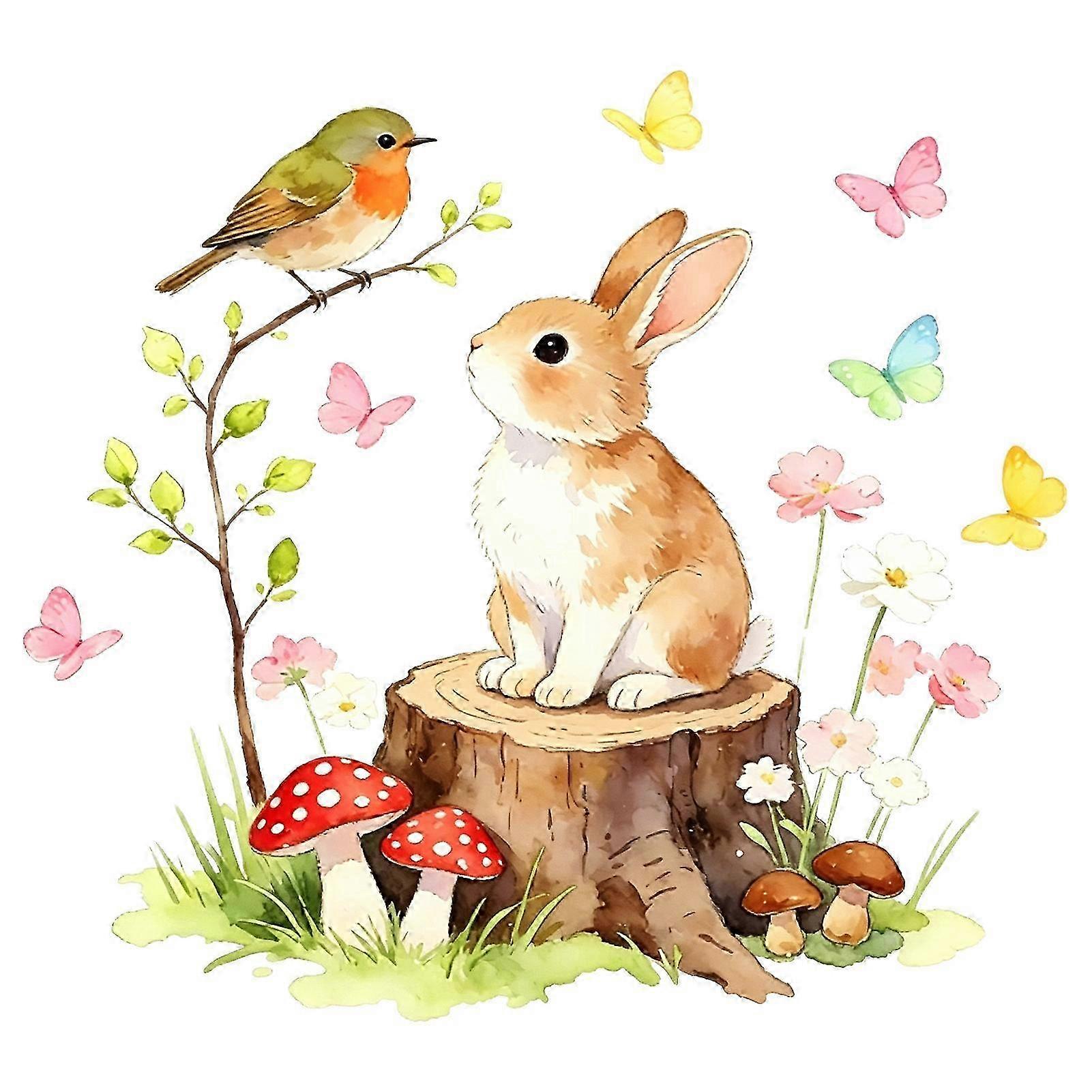 Soft Sunlight Rabbit Bird Static Cling