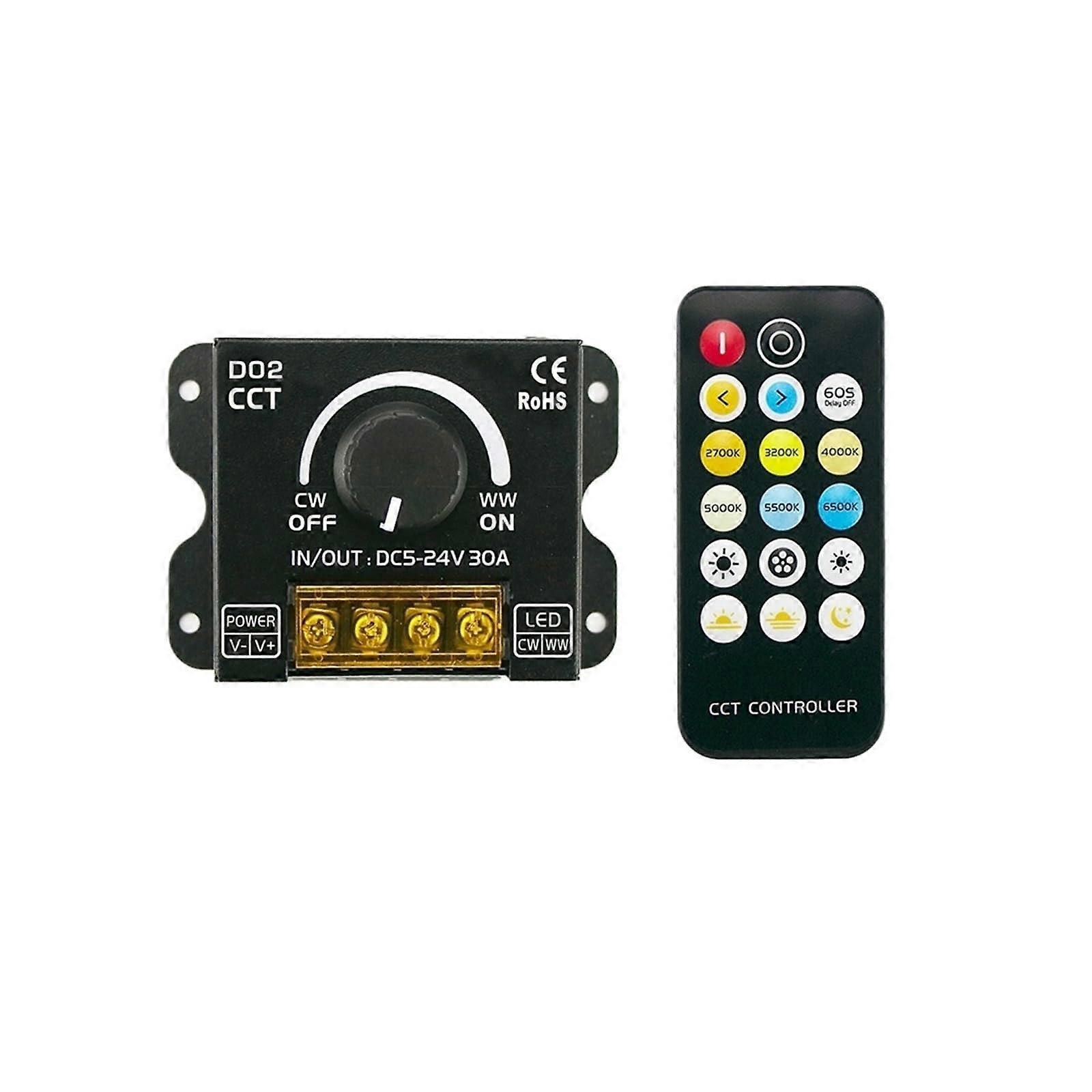 30A LED Dimmer Switch 12V 24V DC Light Controller with Knob for Precise Brightness Control