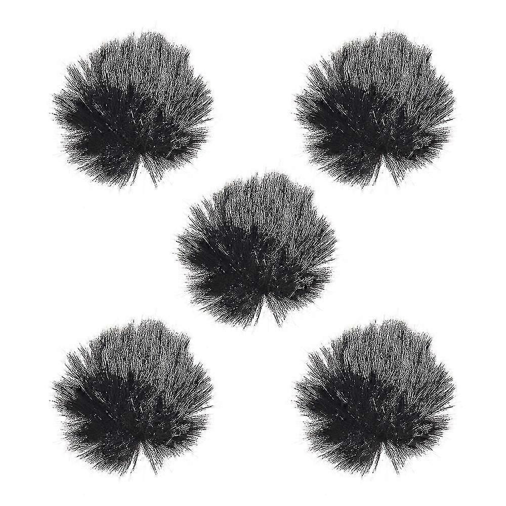 Furry Outdoor Microphone Windscreen Muff Mini Lapel Lavalier Microphone Windshield, 5-Pack