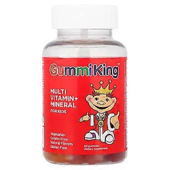 3 x GummiKing, Multi Vitamin + Mineral For Kids, Grape, Lemon, Orange, Strawberry And Cherry, 60 Gummies