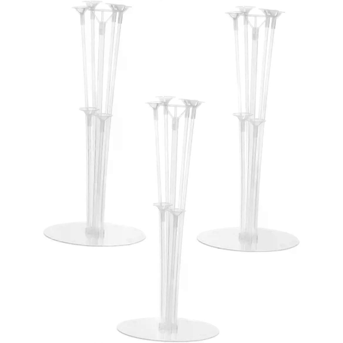 3 Set Balloon Stand Kit Plastic Tabletop Support for Foil Balloons