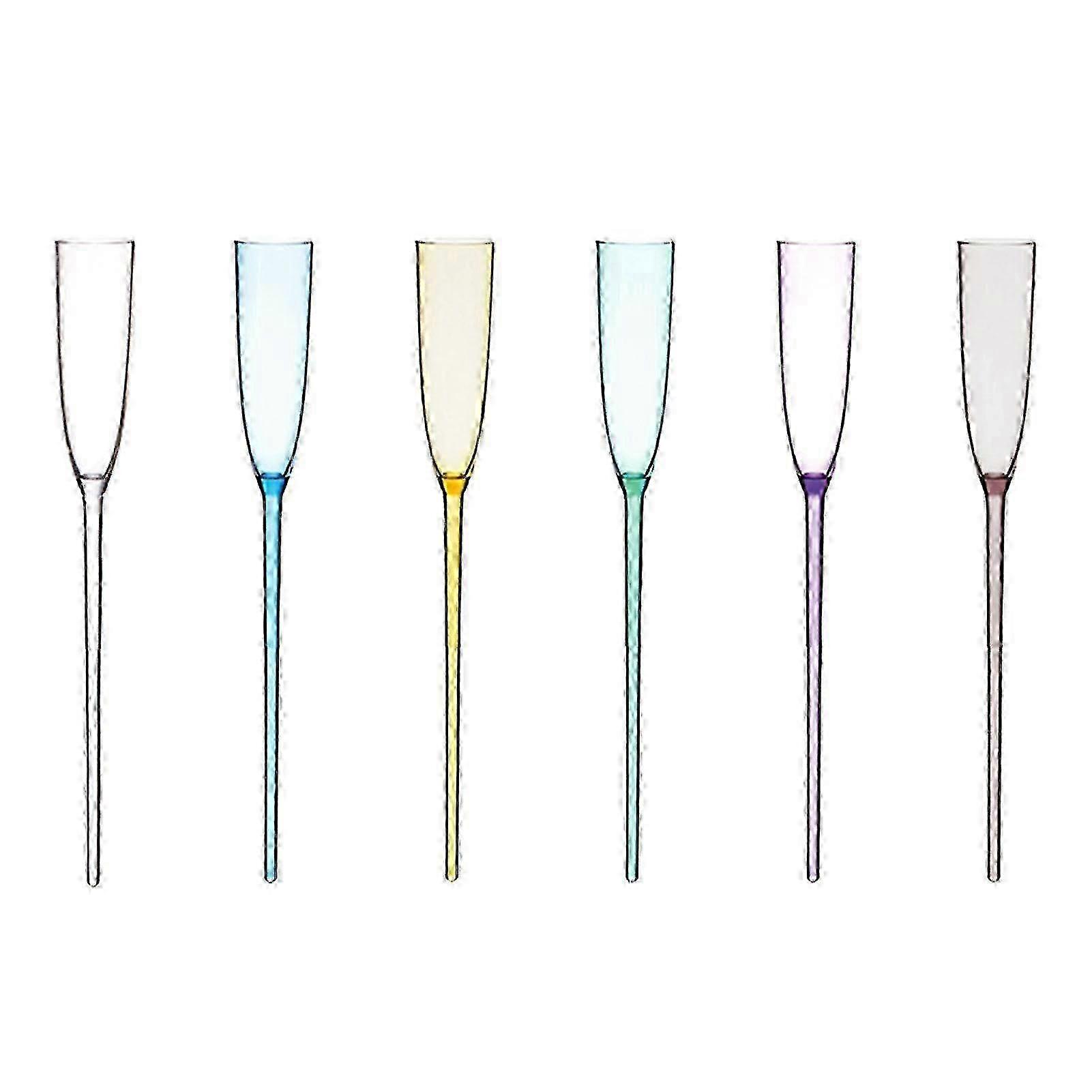 Handmade Coloured Champagne Flutes Set