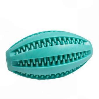 Dog Chew Toy Rugby Ball Slow Feeder, Food Grade TPR Bite Resistant, Teeth Cleaning and Gum Massage, Hidden Treat Compartment, Indoor Outdoor, 2 Sizes