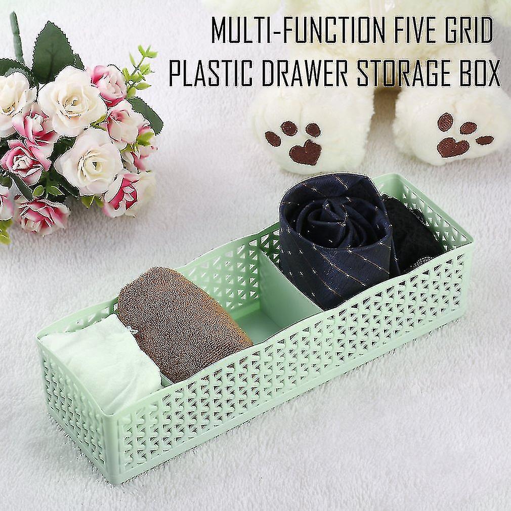 5 Grid Underwear Bra Sock Ties Storage Box Case Organizer Desk Drawer Closet