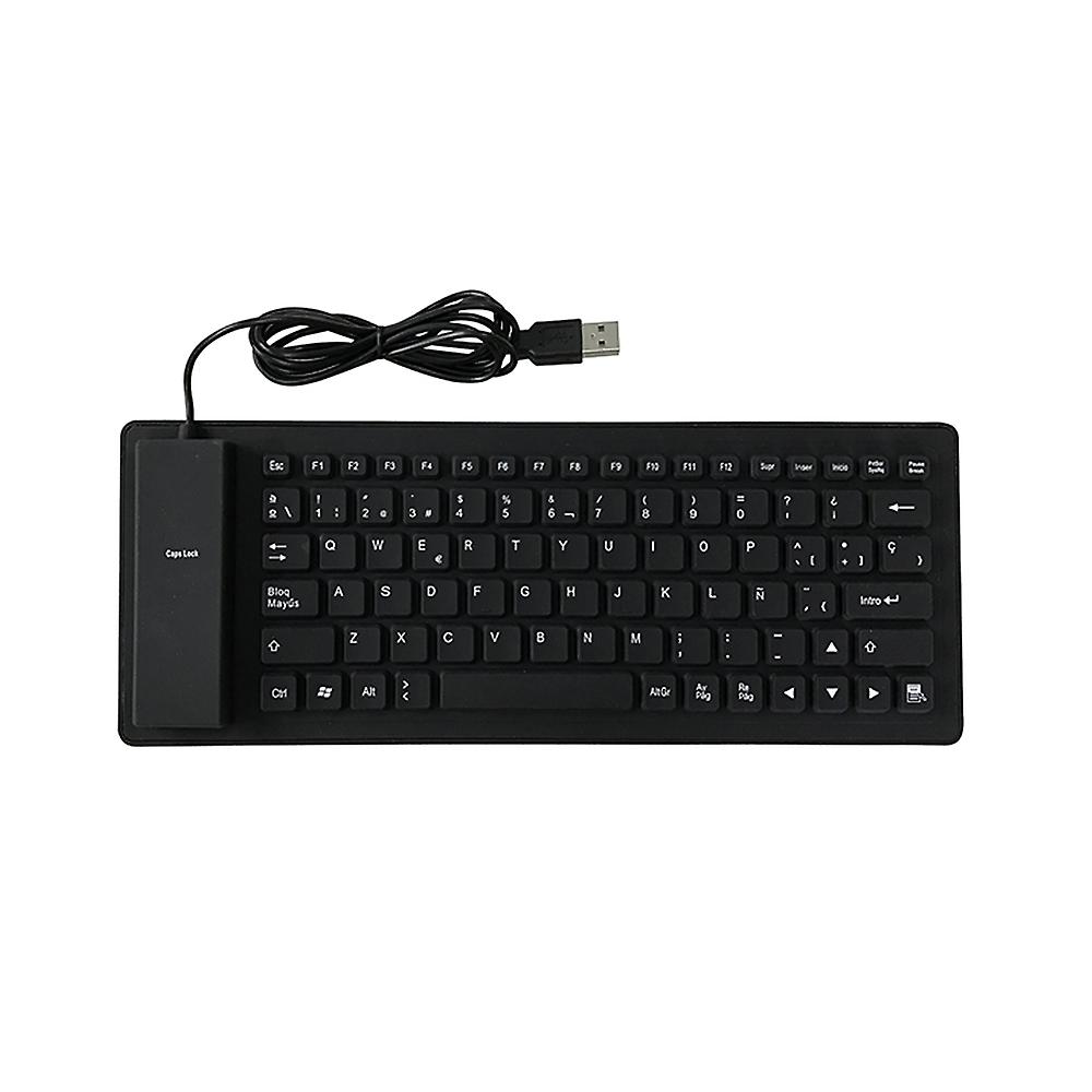 84 Keys Spanish Usb Wired Silicone Keyboard Foldable Soft Silicone Waterproof