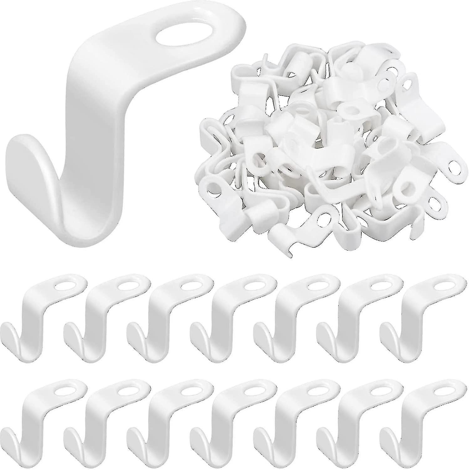50pcs Kleiderbügel Steckerhaken Kaskadierende Kleiderbügel für schwere Beanspruchung, weiße Fiis