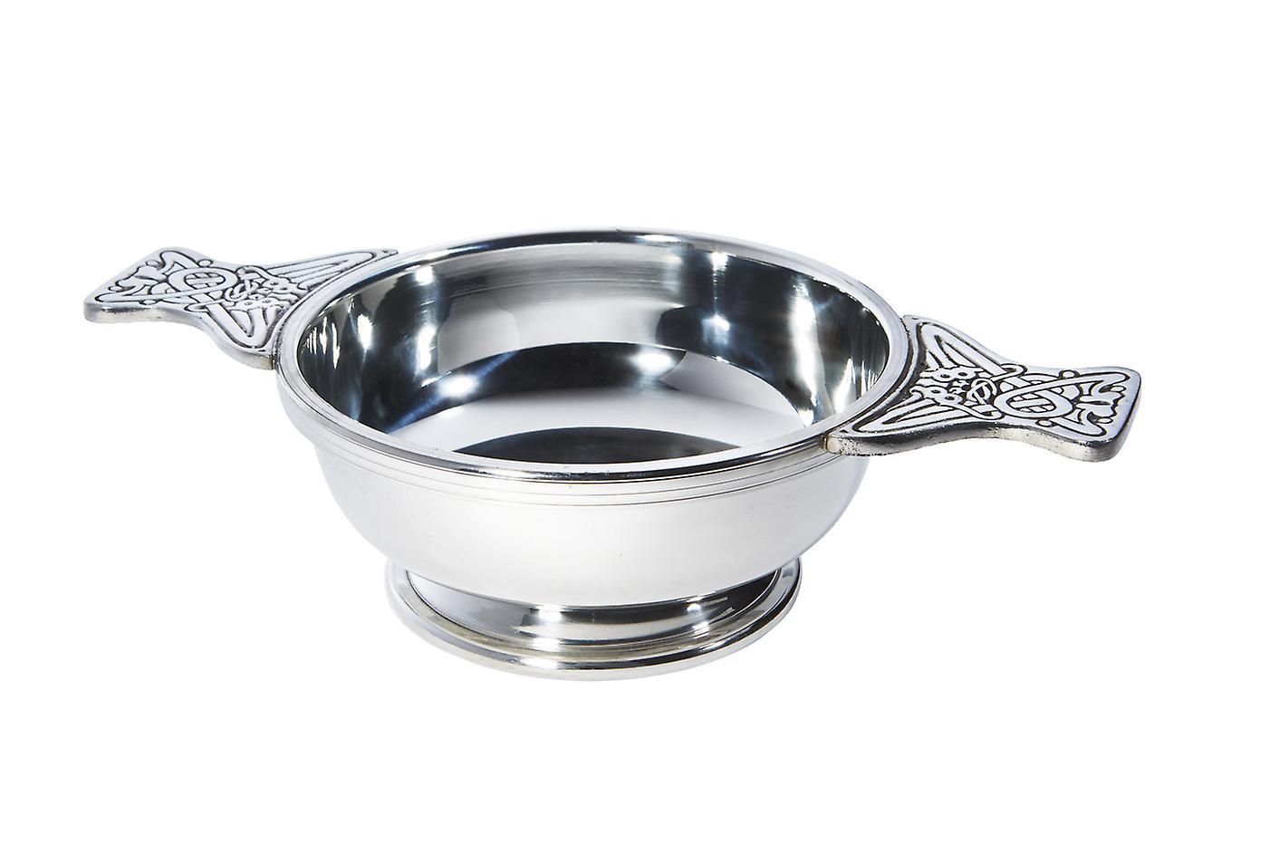 Celtic Large Plus Pewter Quaich - 5 ?�
