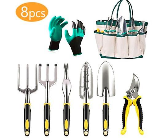 8 White Aluminum Garden Tools