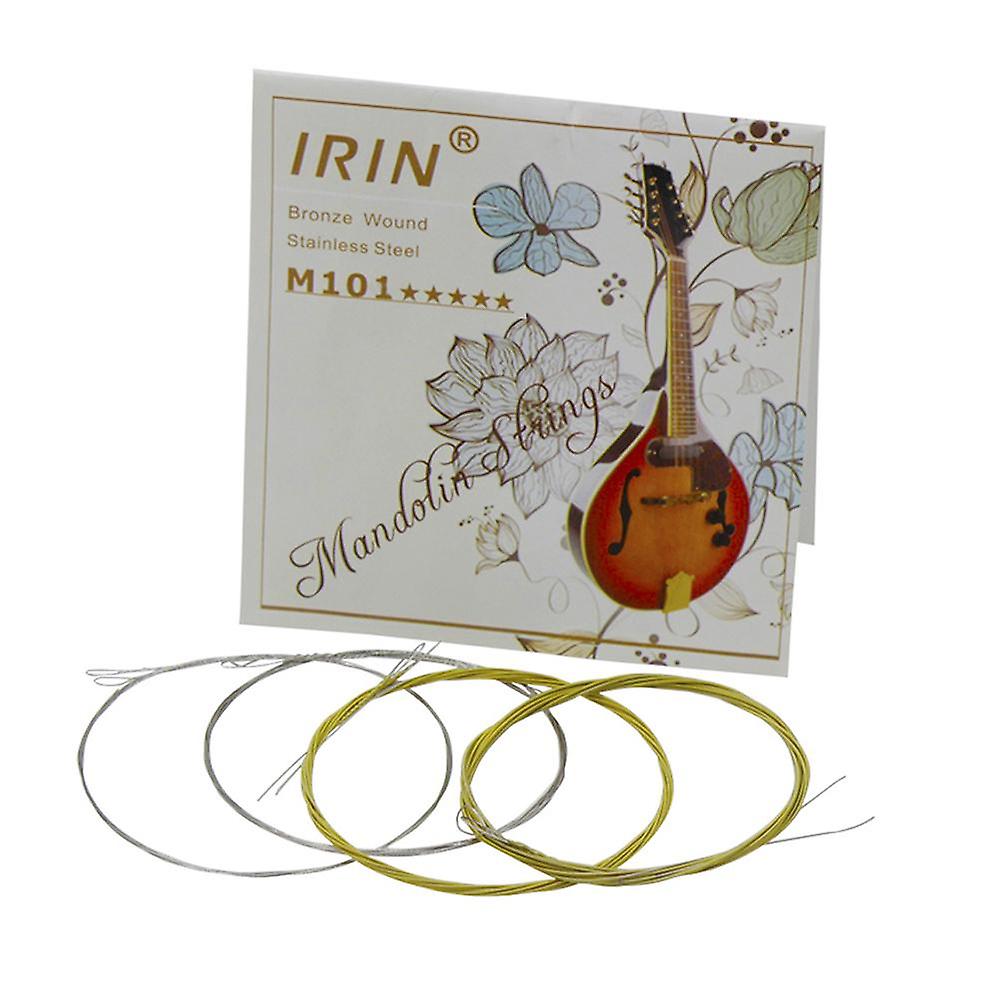 IRIN M101 Full Set Mandolin Strings Bronze Wound Stainless Steel Silver & Gloden Color (.010.034)