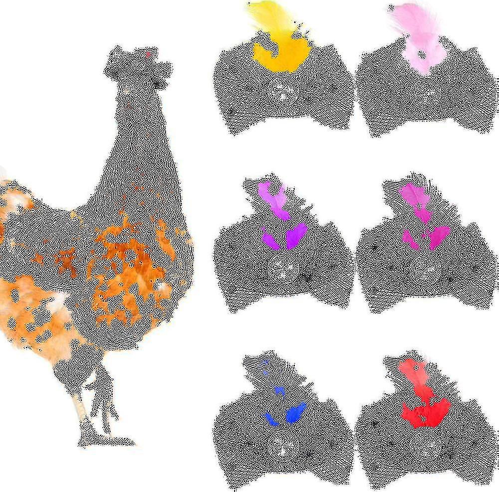 6 Pieces Chicken Hats For Hens Tiny Pets Funny Chicken Accessories Feather Top Hat With Adjustable Elastic