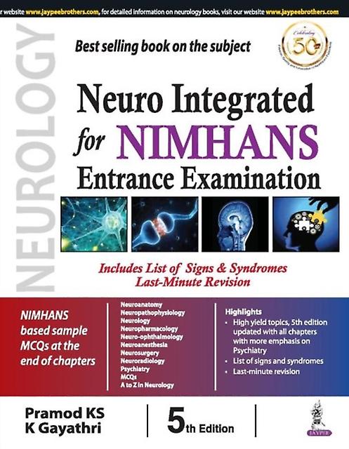 Neuro Integrated لامتحان القبول في Nimhans بواسطة Pramod KS كتاب غلاف عادي