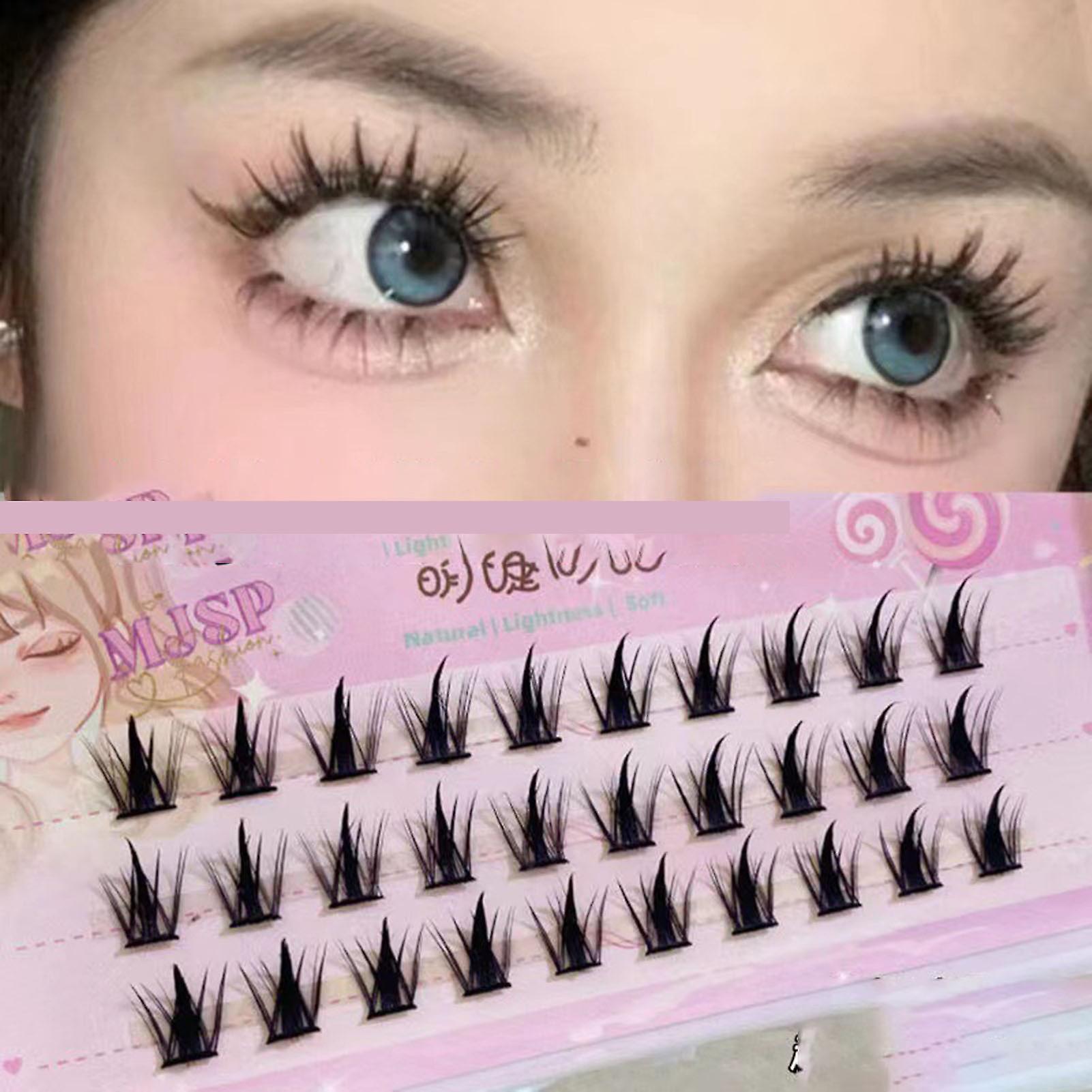 Segmented Clear Band Eyelashes 3d Lash Thick Volume Long Fluffy Lashes For Makeup Diy Women Girls