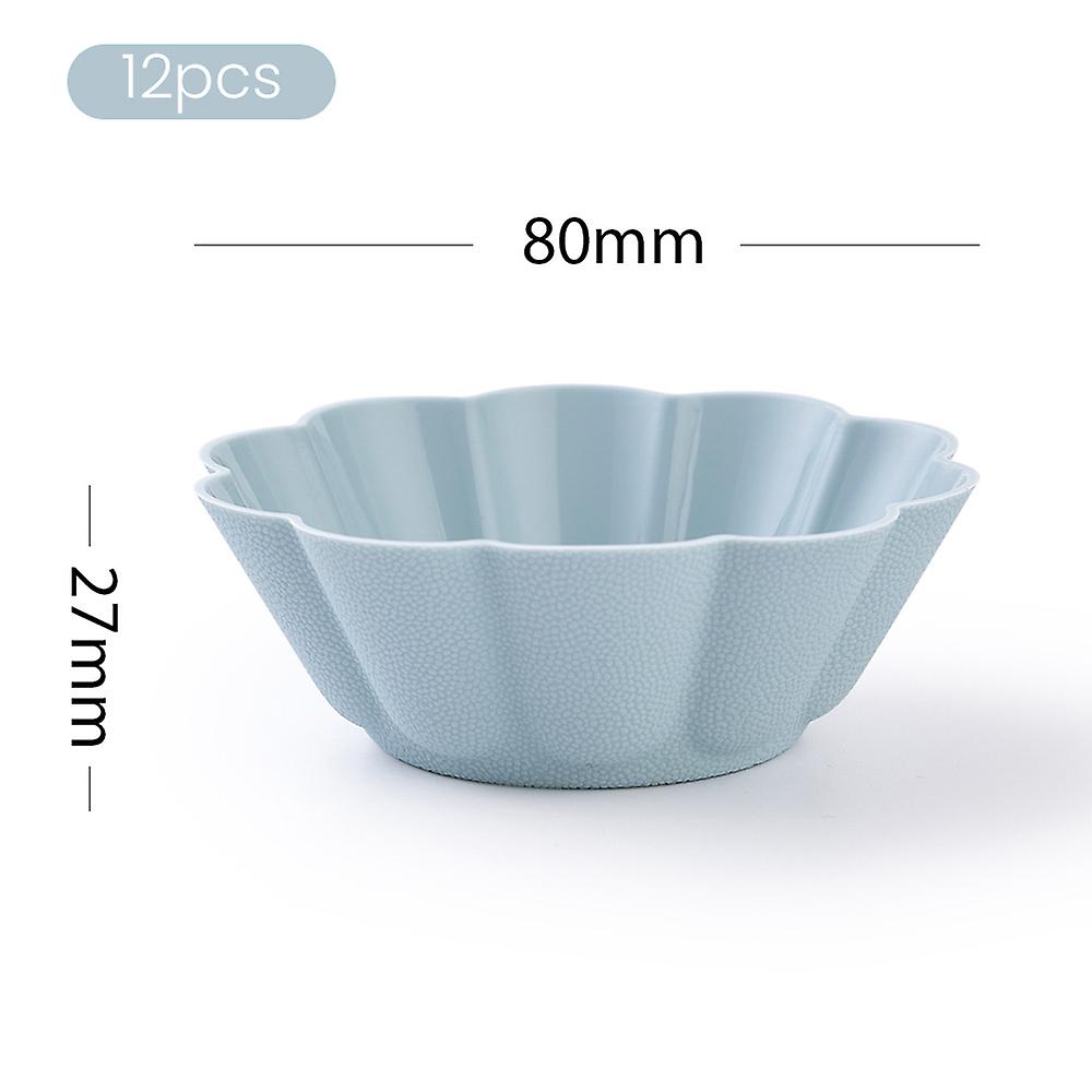 12pcs Heat-resistant Cupcake Paper Mould Solid Color Flower Shape Baking Cups