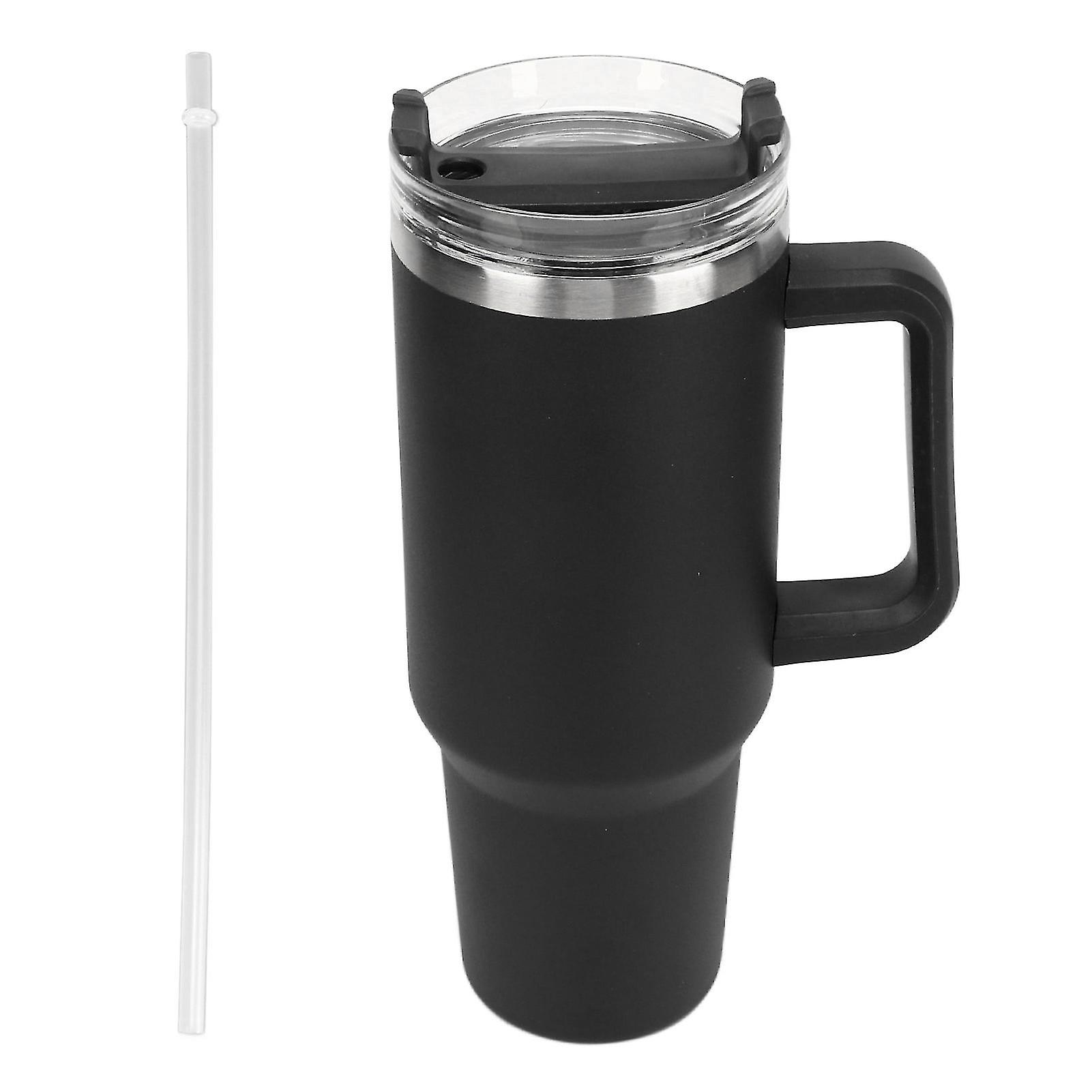 Tasse à eau isotherme en acier inoxydable de 1 134 ml avec poignée et paille pour garder les boissons froides et chaudes, type 3
