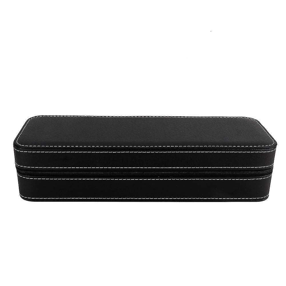 6 Slot PU Leather Watch Storage Case Organizer Display Box Separated Compartments