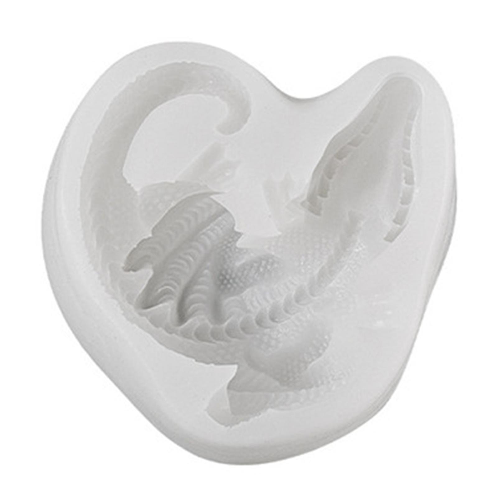 DIY Craft Templates Detailed Sleeping Dragon/Egg Casting Die Soft Silicone Stencil for Candle Wax