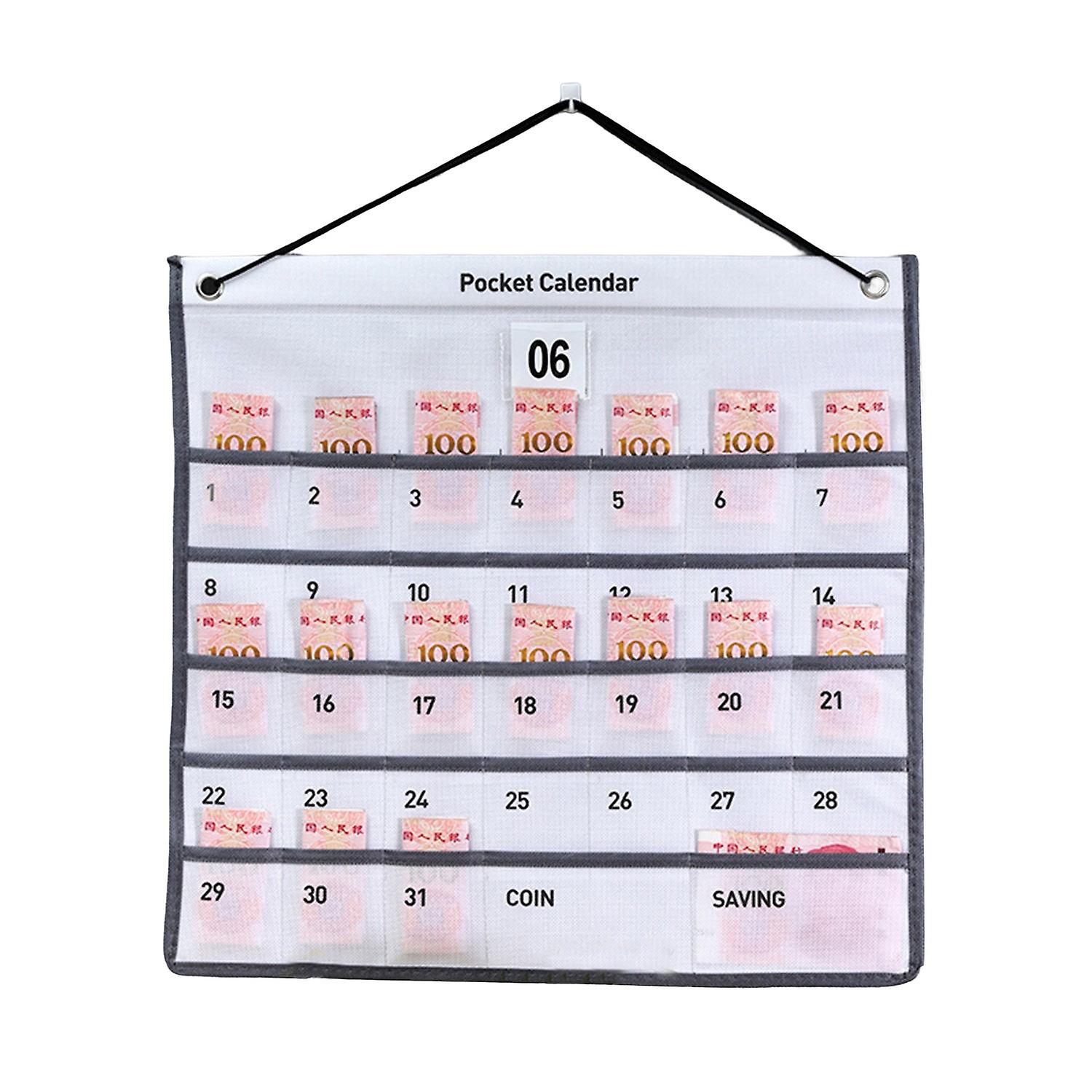 Calender Storage Bag Days Mark Hanging String Wall-mounted Storage Space Saving Date Record Calender