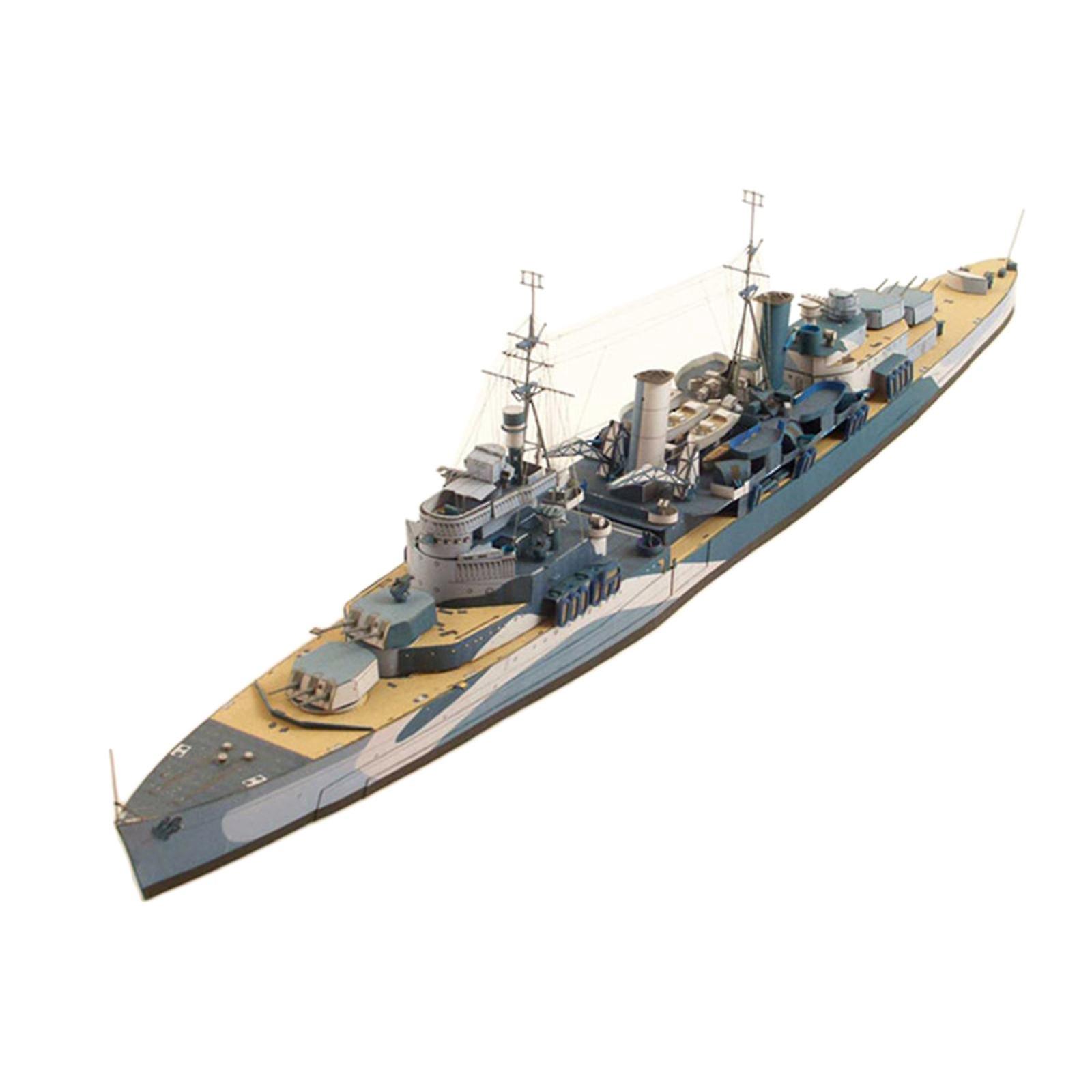 1:400 Scale 3D Puzzle Light Cruiser Handcraft Boat for Desk Shelf Decoration
