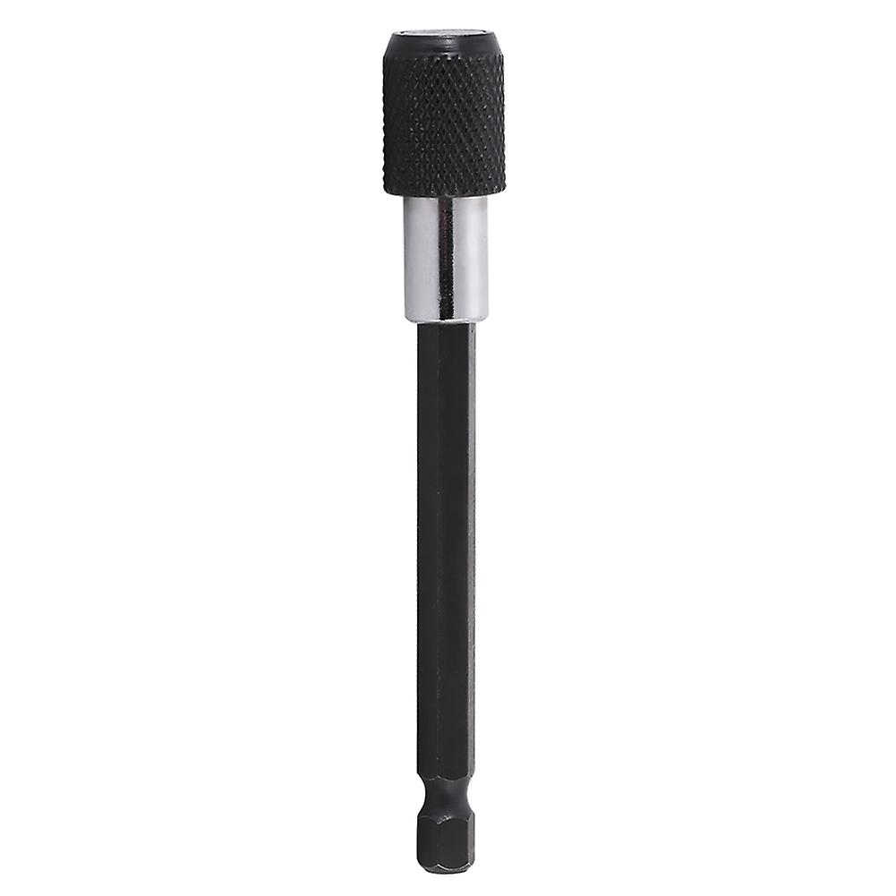 1/4 Inch Hex Shank Quick Release Screwdriver Drill Bit Holder (black knurling 100MM)