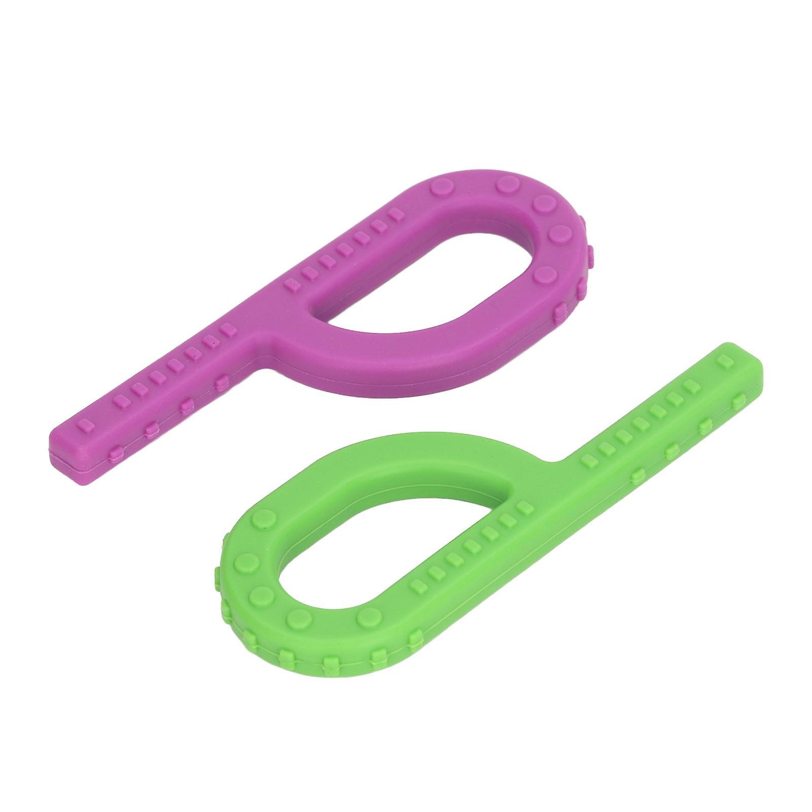 2pcs Baby P Shaped Teething Stick Kid Gum Relief Soft Elastic Silicone Sensory Chew Tube Toy for Home Type 2