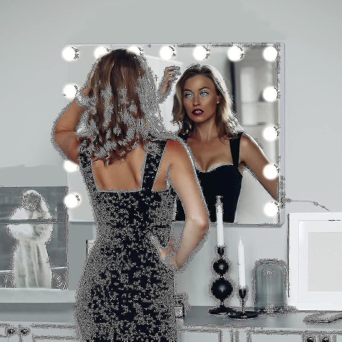 Bebetter Hollywood Mirror Usb Makeup With Lights Lighted 10 Bulbs 3 Lighting Modes Tabletop Wall Mou