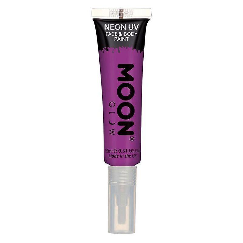 Moon Glow Intense Neon Uv Face Paint Single, With Brush Applicator, 15ml M03079