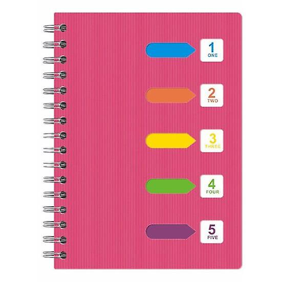 Spiral Notebook with Dividers Smooth Writing Premium Thickened Page A5/B5 Coil Ring 5 Subject Notebook Office Supplies