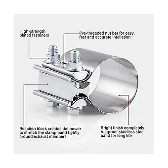 2 Inch Exhaust Clamp for Pipe Muffler Lap Joint Band Clamp Stainless Steel