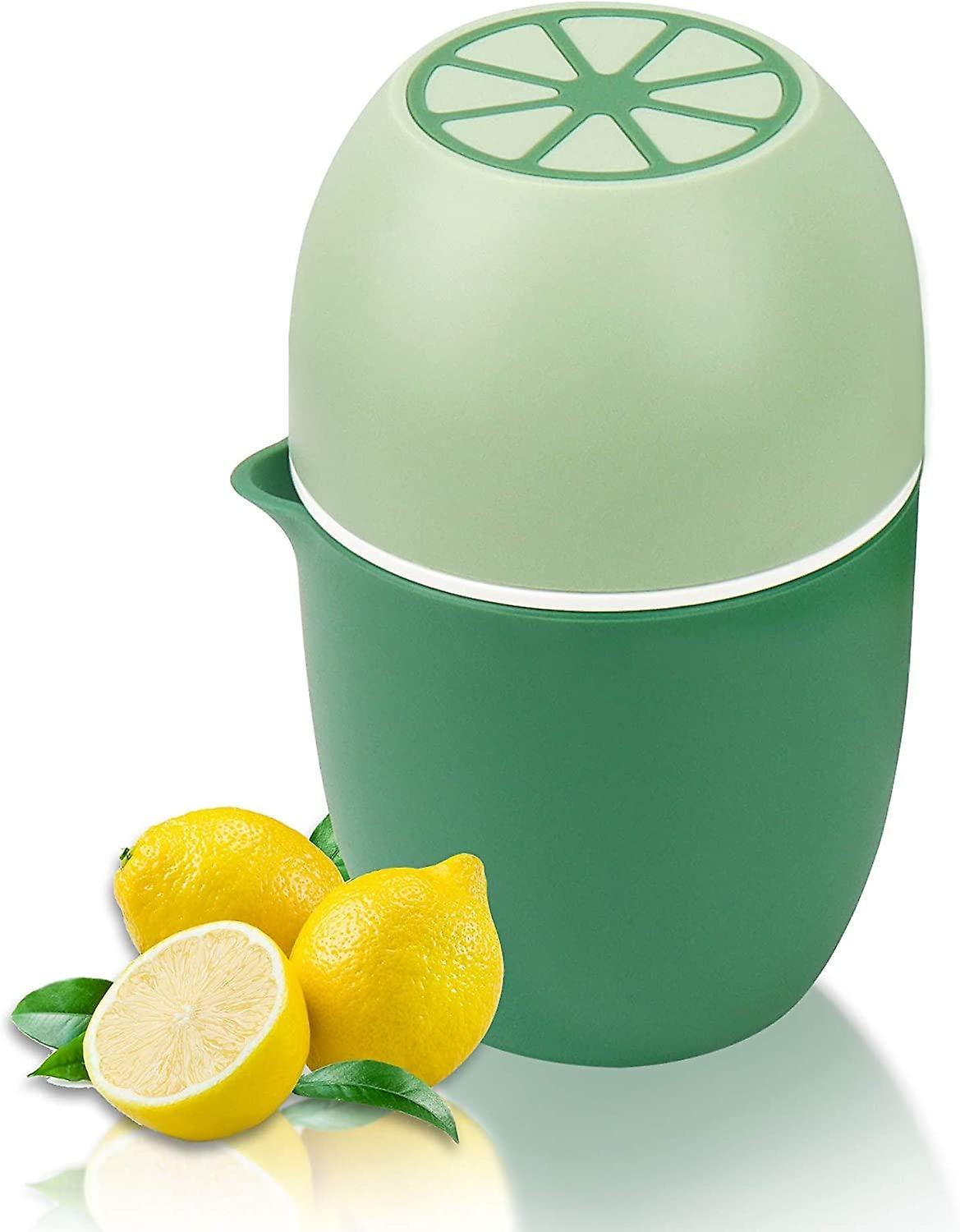 Manual citrus press with unique lemon shape design two use modes for different fruits(Green)