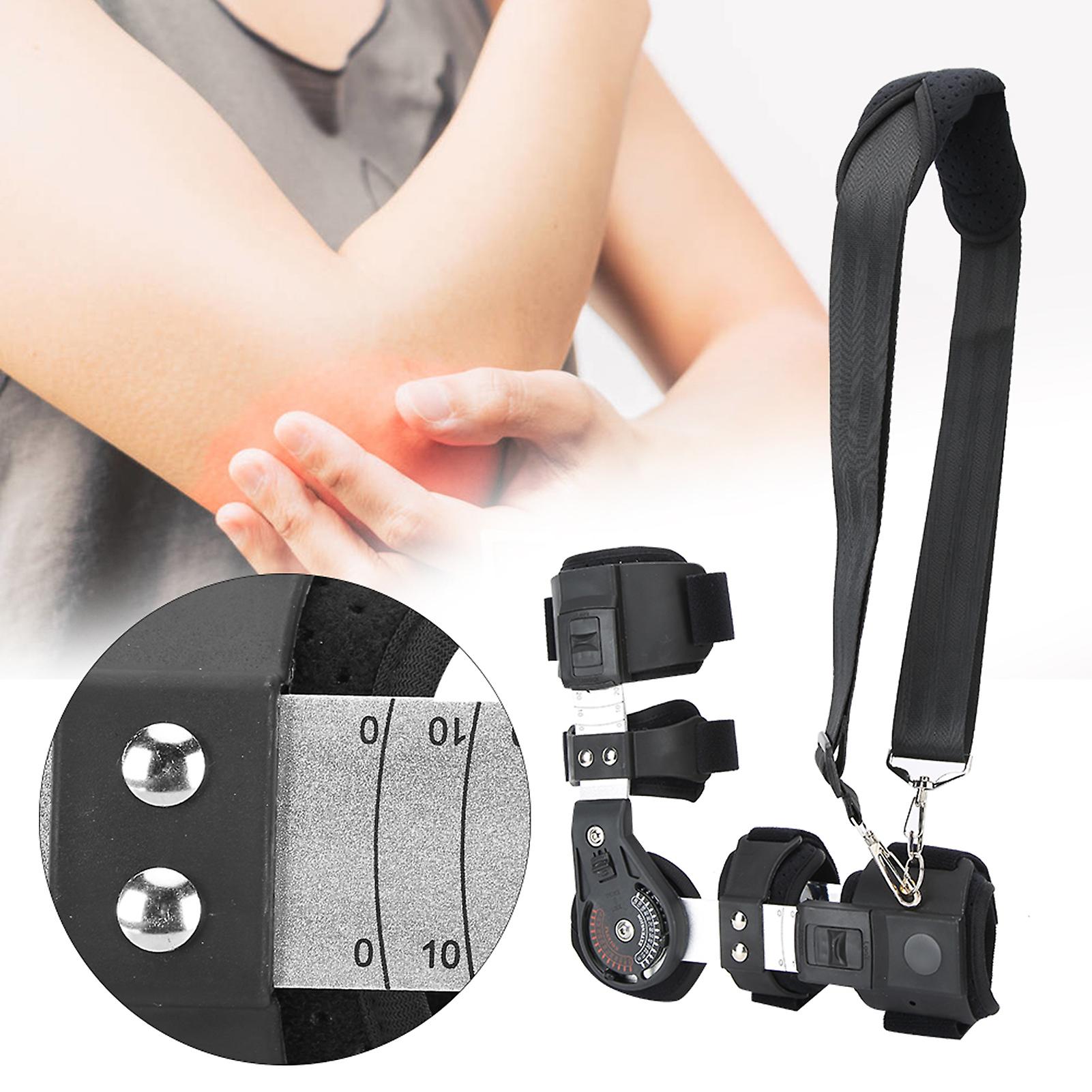 Adjustable Black Elbow Brace Support for Fracture Rehab – Composite