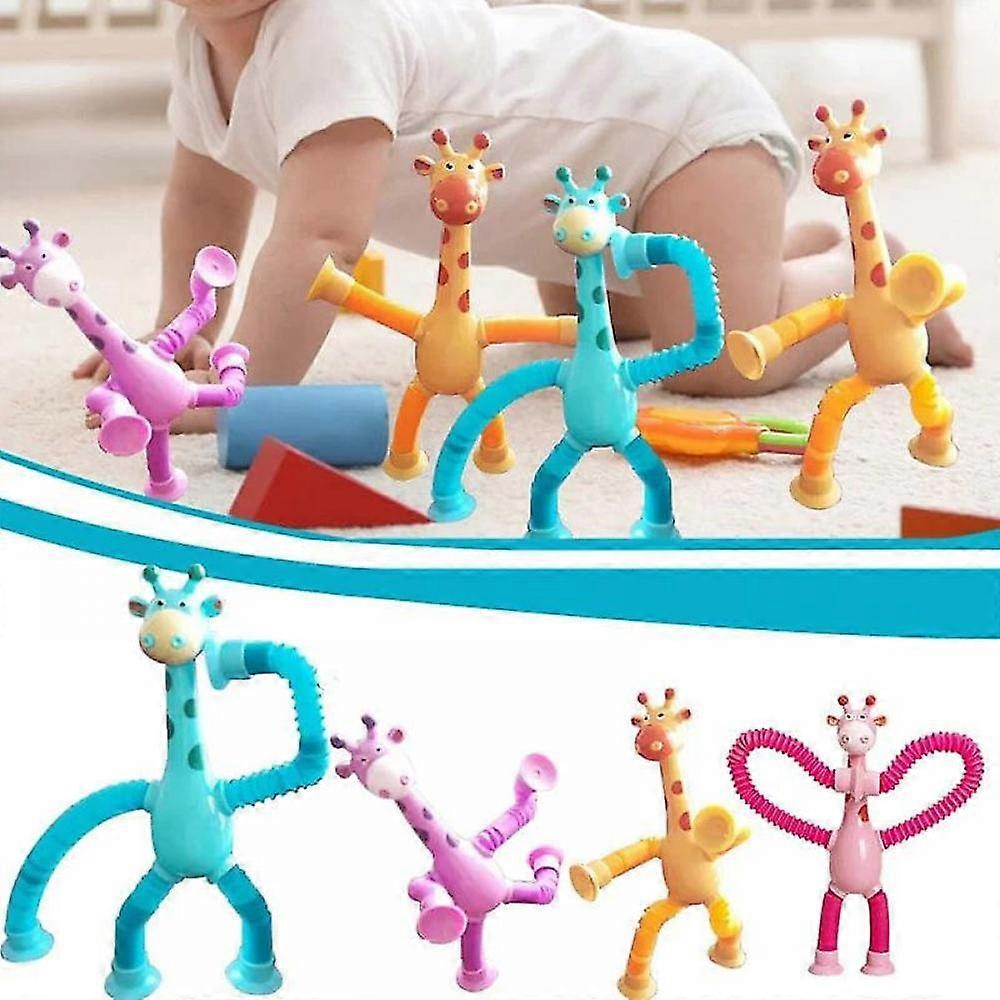 Telescopic Suction Cup Giraffe Toy With Lights On The Head