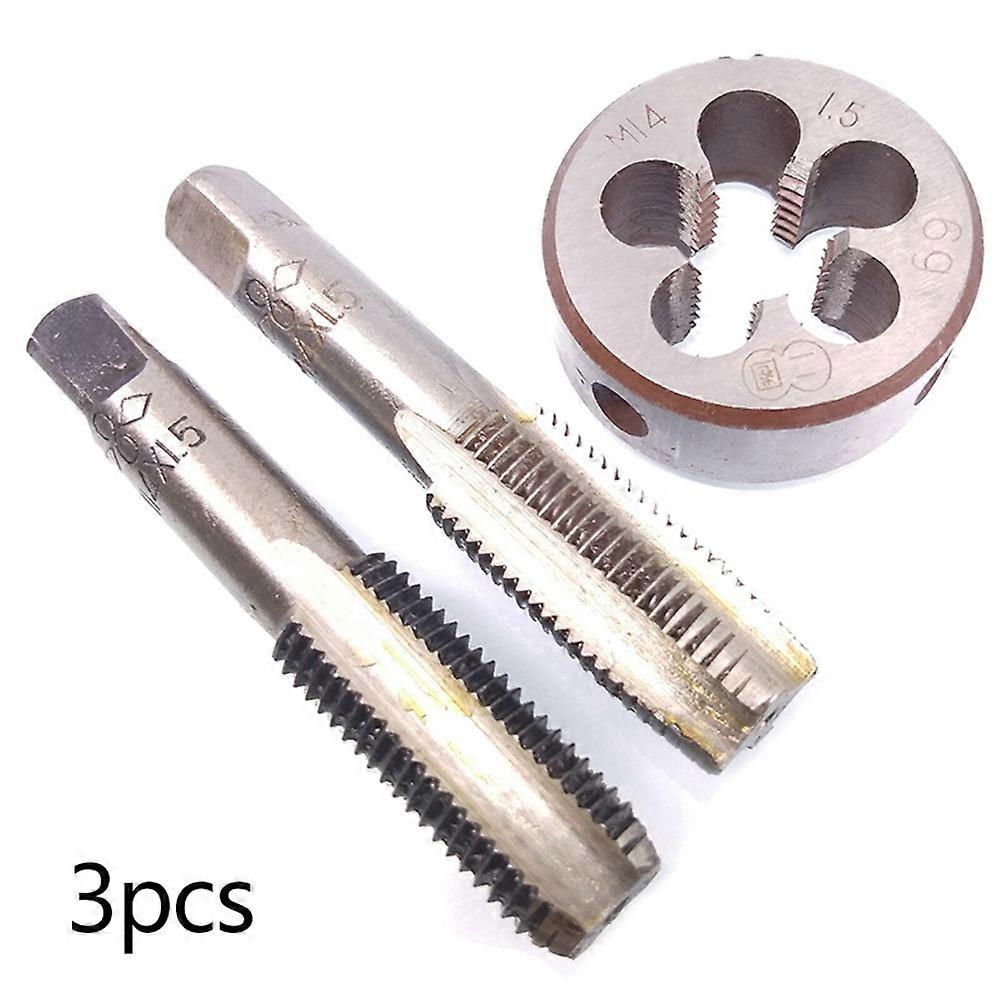 3pcs M14x15mm Right Hand Thread Tap And Die Set Metric Screw Thread Tap Drill Machine Plug Tap Die Cnc Metalworking Tools