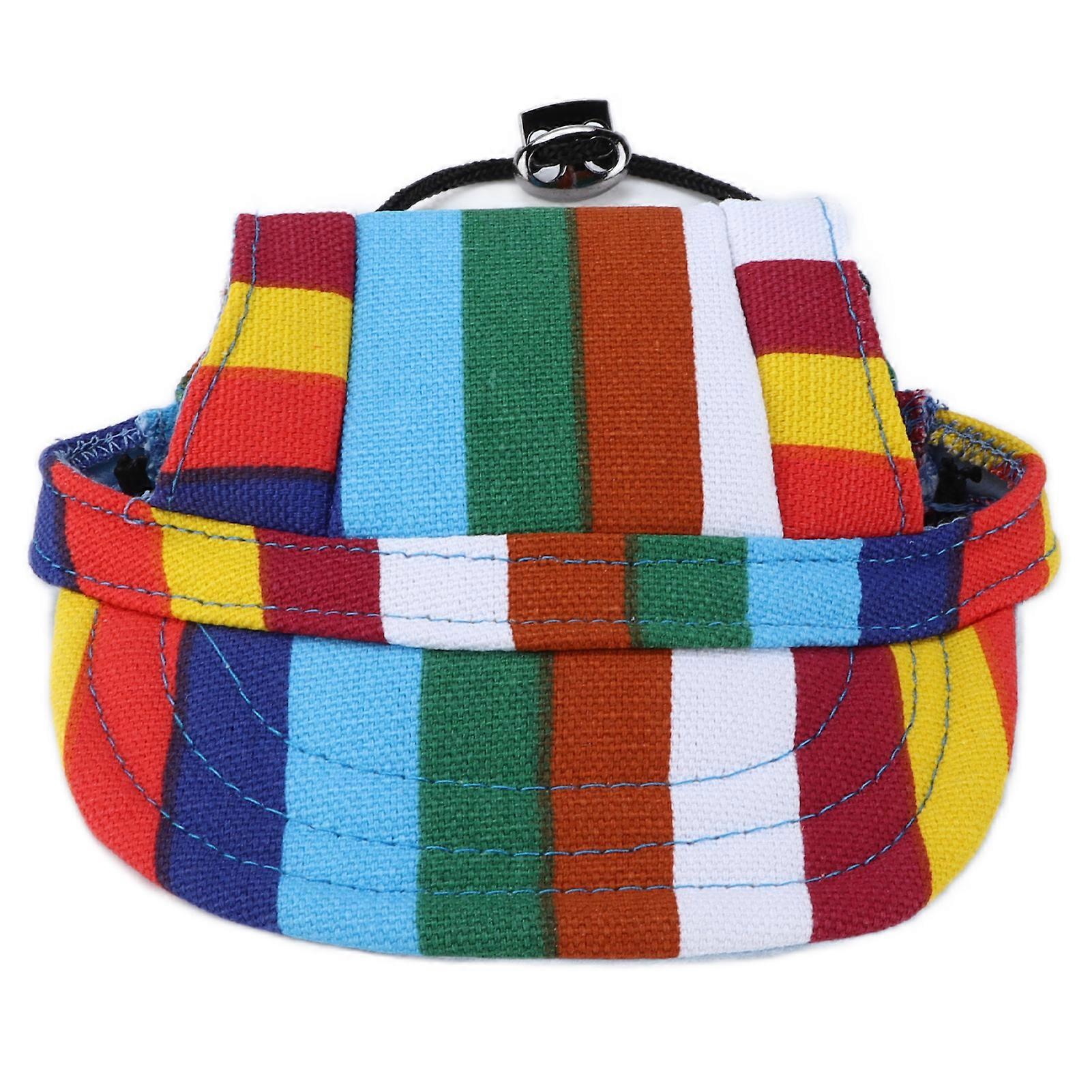 犬用野球帽調節可能な犬用アウトドアスポーツ日焼け止め野球帽、ネックストラップ付き屋外用Striation S