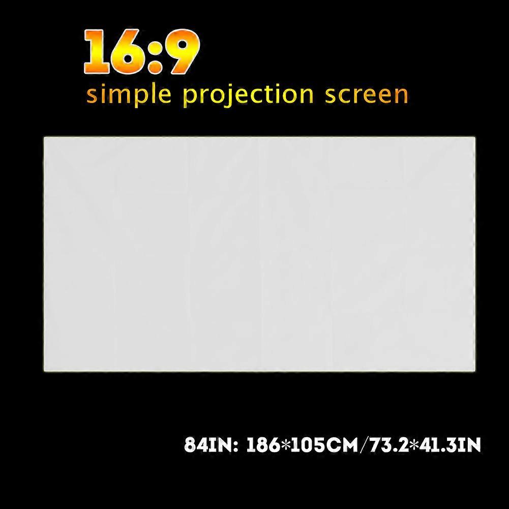 1pc Portable White Color Projector Rideau Projection Screen 16: 9 (84inch)