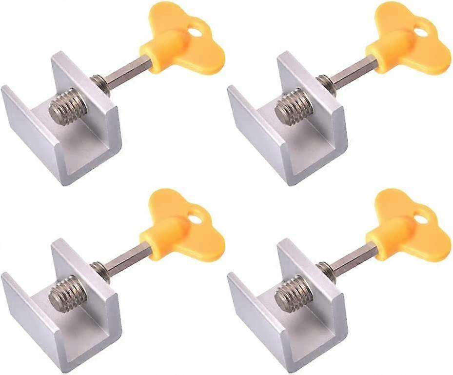 Sliding Window Locks 4 Pieces Sliding Door Stopper Adjustable Window Lock Adjustable Sliding Door Stoppers Aluminum Alloy Sliding Door Lock Window Sec