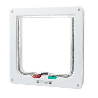 Smart Pet Dørlås Security Lock Abs Plast Dog Cat Flap Door Kontrollerbar Switch Direction Dører1stk, Hvit)