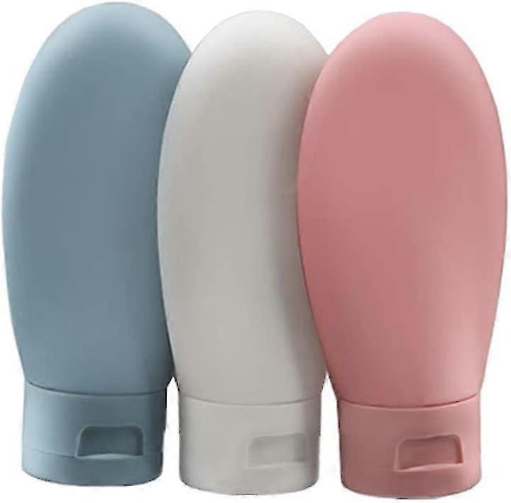 Travel Bottle 3 Pack Leak Proof Refillable Squeezable Set (60ml) With Label And Clear Carry Bag For Toiletries