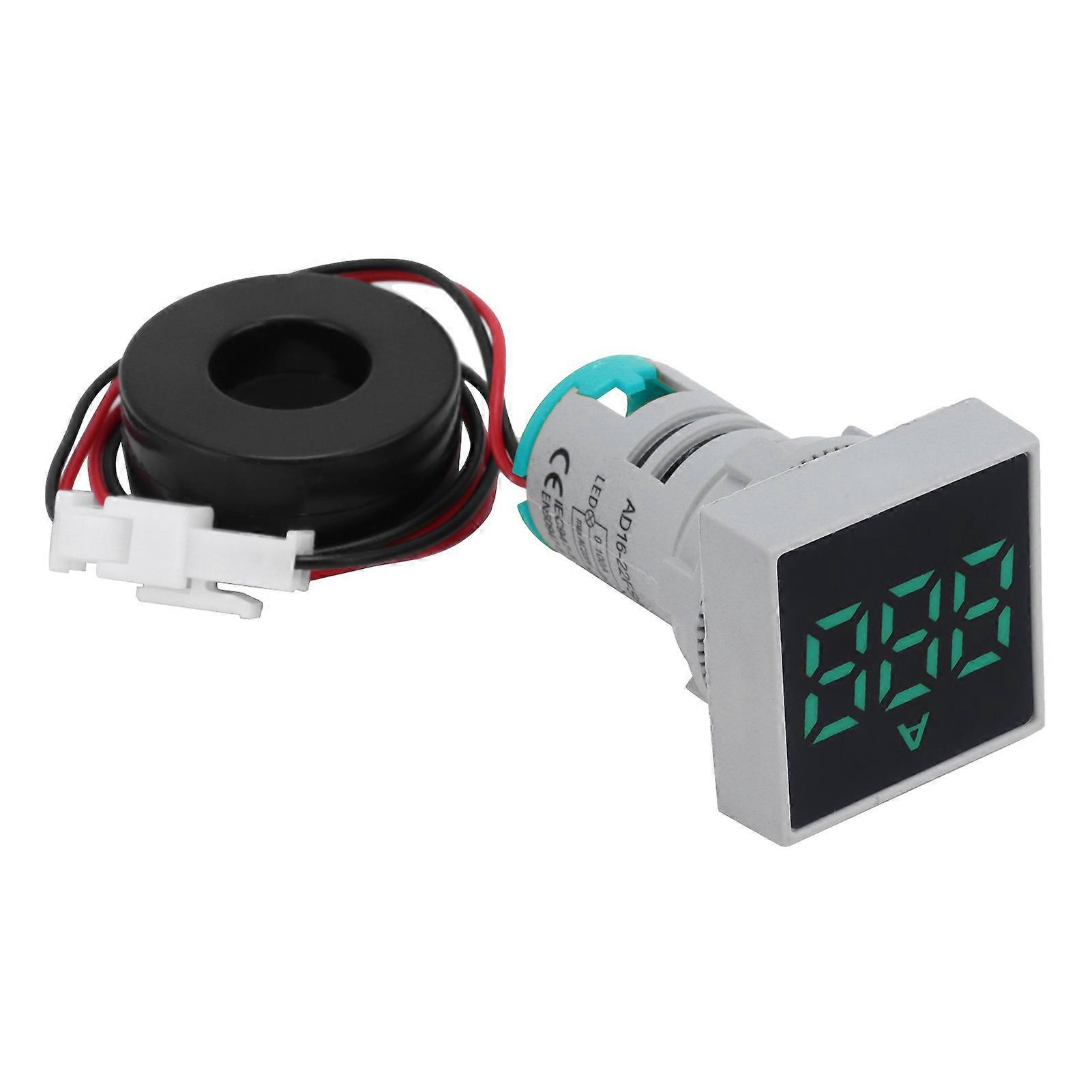 Digital strömmätare matt panel amperemeter signalindikatorlampa AC 220V AD16?22FSAGreen