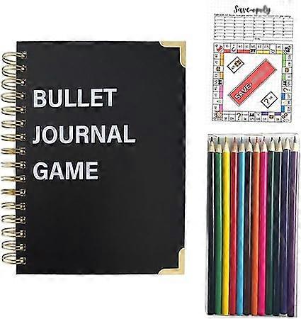 Bullet Journals Game, Bullet Dotted Journal Game Notebook, Annual Financial Spending Tracker, for Planners, Savings, Finances and Projects, Record Tas