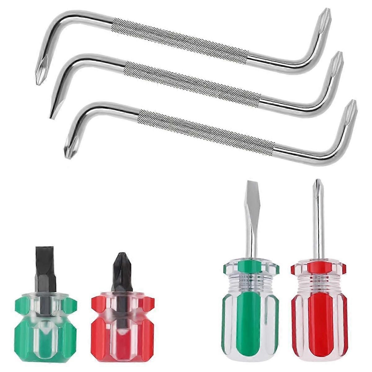 7 Pcs Offset Screwdriver Set Right Angle Screwdriver, Slotted Screwdriver Z-Type Screwdriver