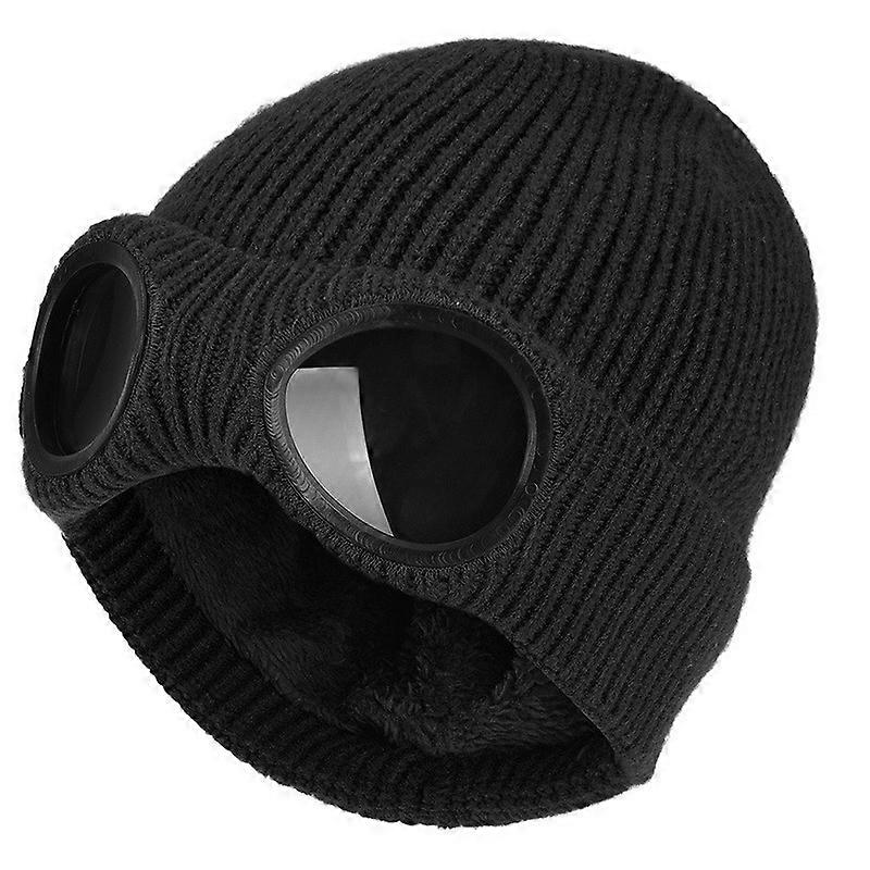ZK-Winter Knit Stretch Warm Skull Hat Black 1pc