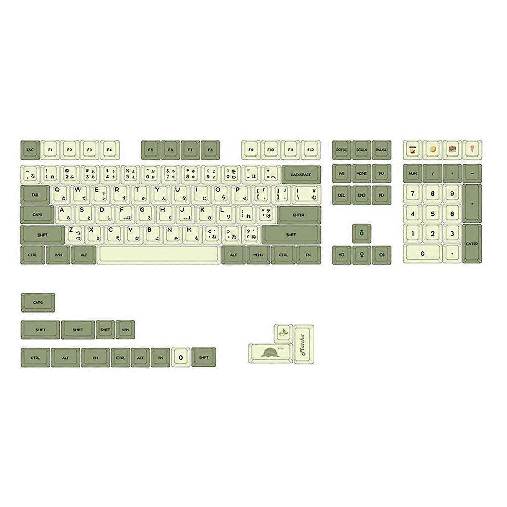 Green Ethermal Dye Sublimation Fonts PBT Keycap for Wired USB Mechanical Keyboard 124 Keycaps,Japan