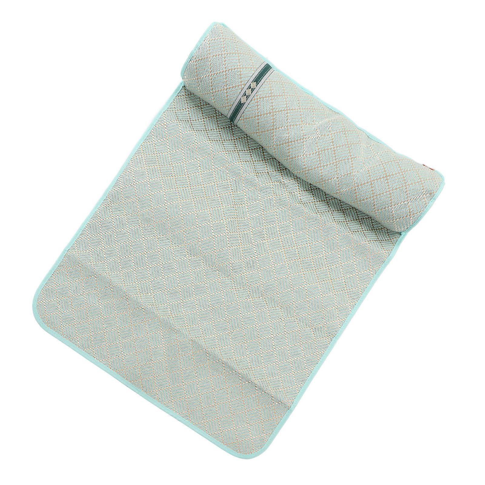 Dog Summer Cooling Mat with Pillow Portable Cooling Soft Bed Sleeping Mat for Pets Gold Green XL